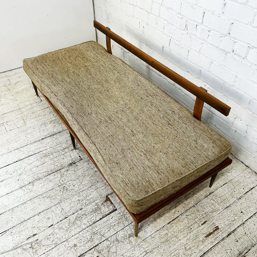 75" Mid-Century Daybed with Brass Tapered Legs