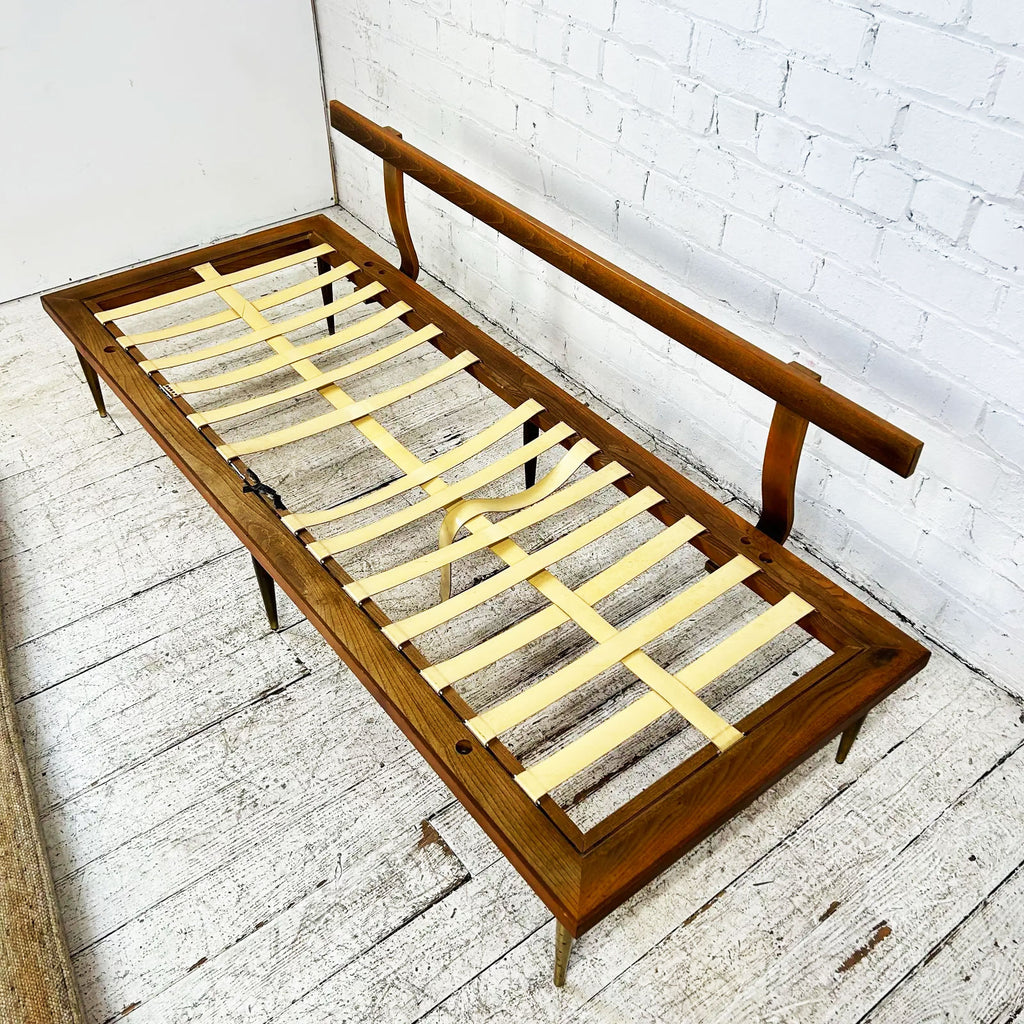 75" Mid-Century Daybed with Brass Tapered Legs