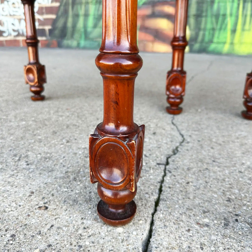 Ornate Mahogany Carved Corner Chairs