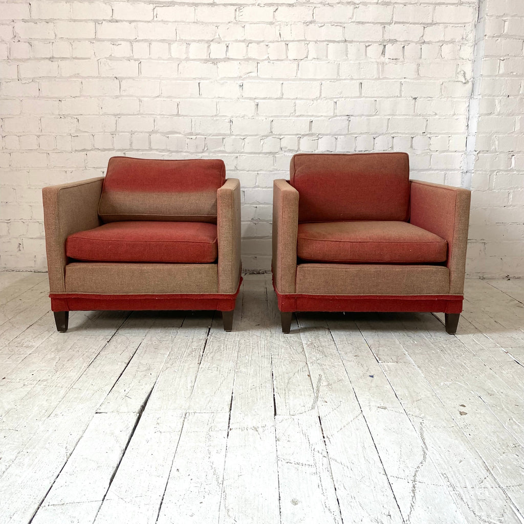 Pair of Red Club Chairs