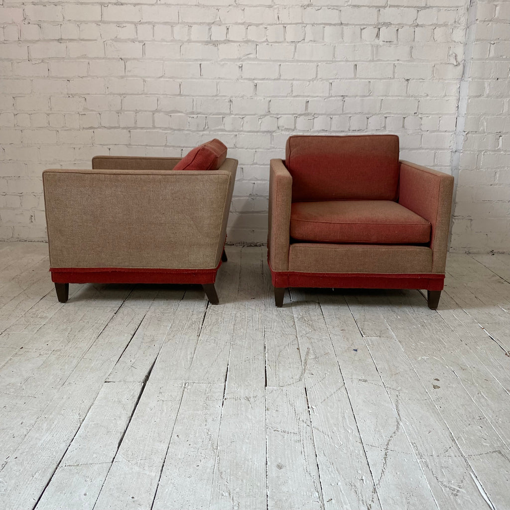 Pair of Red Club Chairs