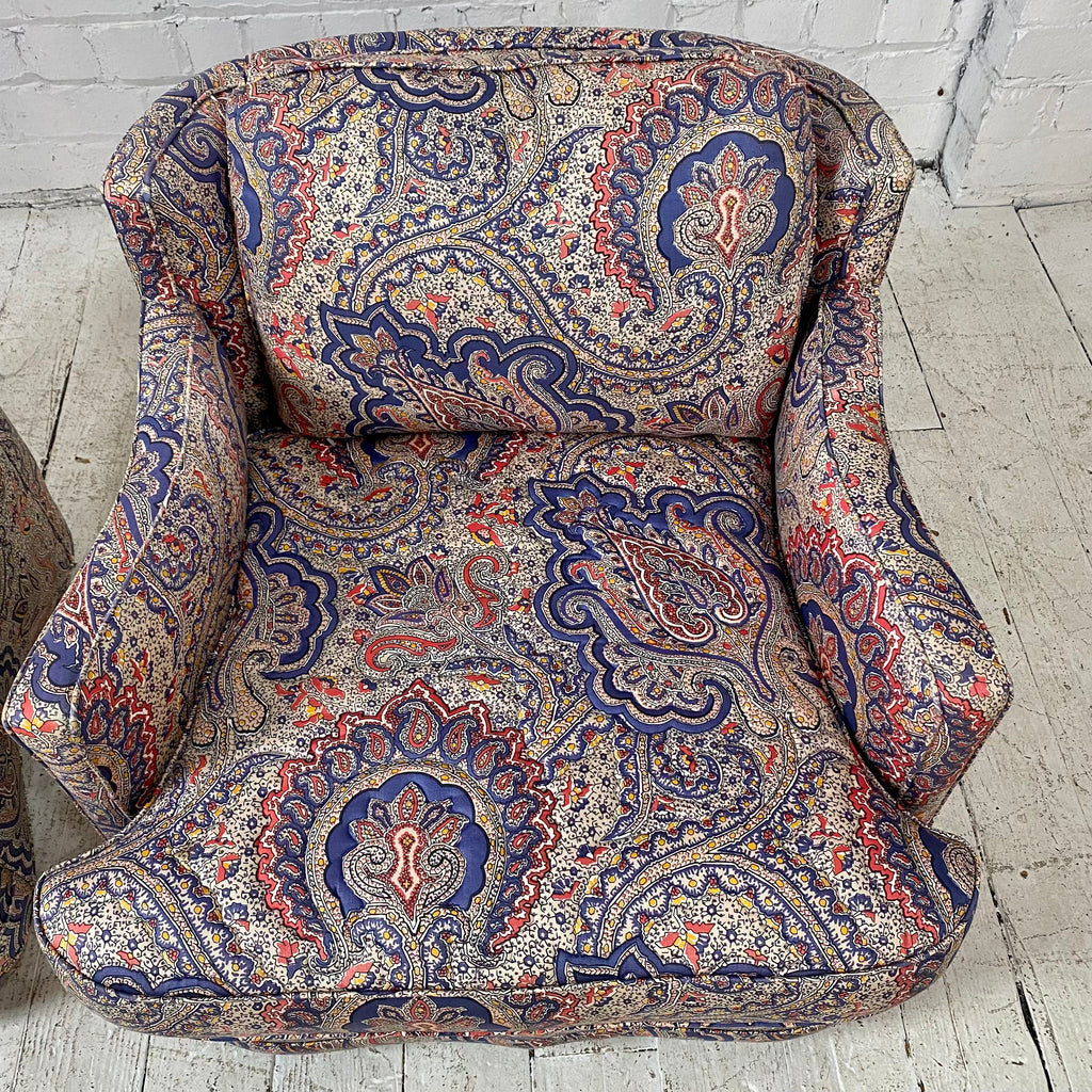 Pair of Paisley Chairs on Casters