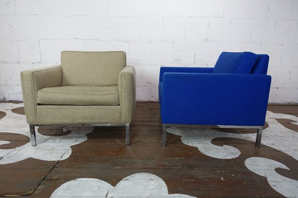 Pair of Steelcase Cube Chairs with Chrome Bases