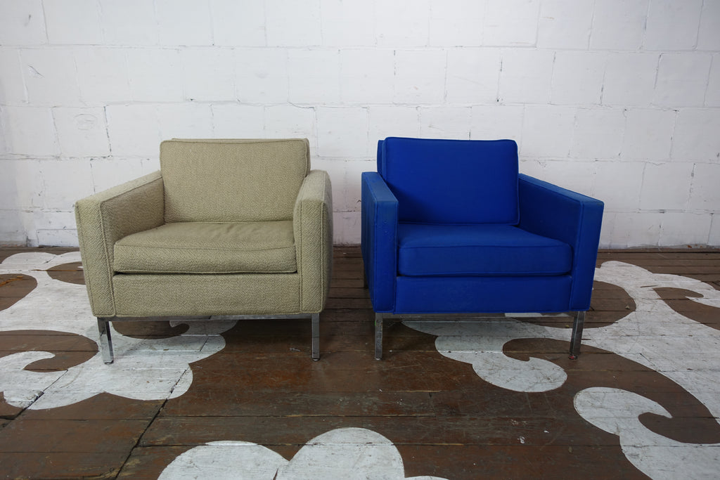 Pair of Steelcase Cube Chairs with Chrome Bases