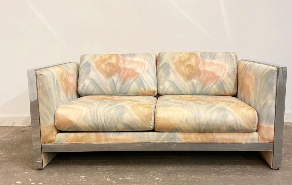 Vintage Milo Baughman Chrome Loveseat
